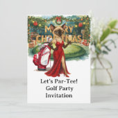 Golf kerstfeest met kat op het zetten van groen kaart (Staand voorkant)