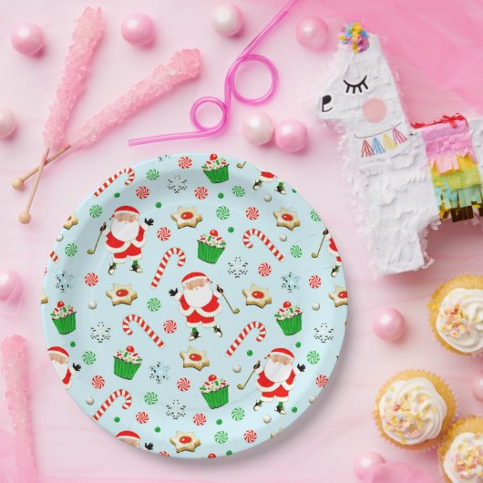 Golf Kerstfeest Papieren Bordje (Feest)