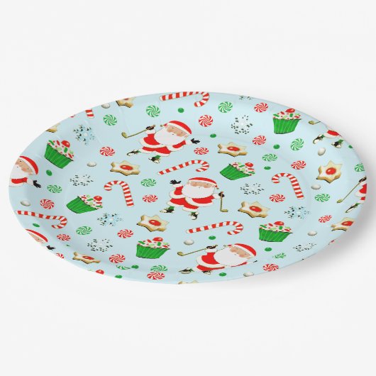 Golf Kerstfeest Papieren Bordje (Gekanteld)