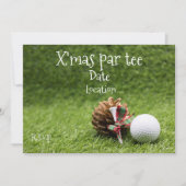 Golf kerstfeest Par tee met golfbal Kaart (Voorkant)