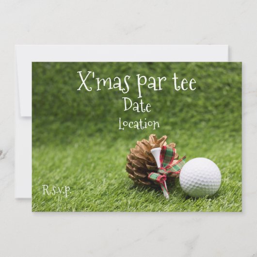 Golf kerstfeest Par tee met golfbal Kaart (Voorkant)