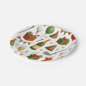 Golf kerstfeest thema voor golfer champagne papieren bordje (Gekanteld)