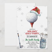 Golf kerstfeest uitnodiging (Voorkant / Achterkant)