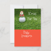 Golf Kerstfeest Uitnodiging met de Kerstman (Voorkant)