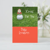 Golf Kerstfeest Uitnodiging met de Kerstman (Staand voorkant)