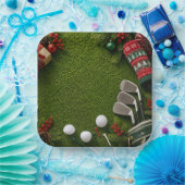 Golf kerstfeest voor golfer papieren bordje (Feest)