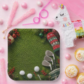Golf kerstfeest voor golfer papieren bordje (Feest)