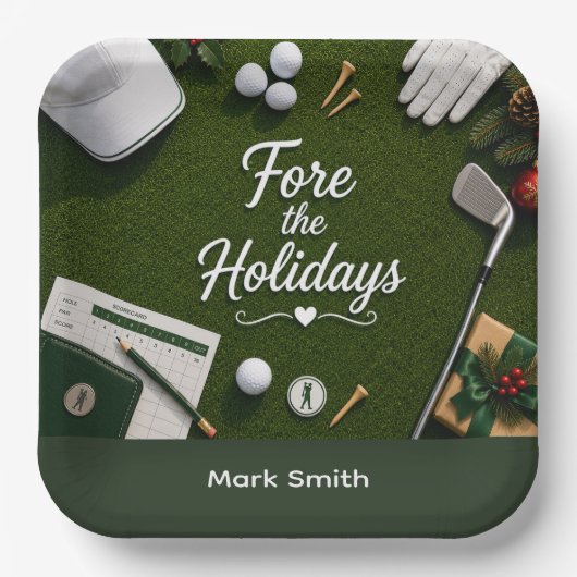 Golf kerstfeest voor golfer papieren bordje (Voorkant)