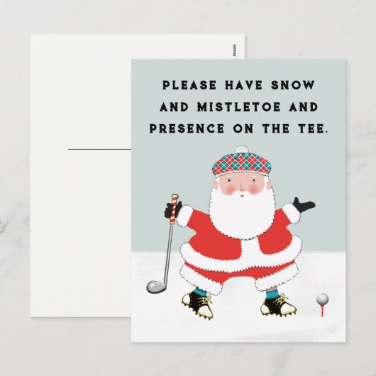 Golf-kerstfeestdag Briefkaart (Voorkant / Achterkant)