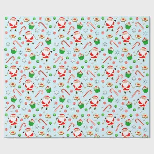 Golf-kerstfeestdag Cadeaupapier (Vlak)