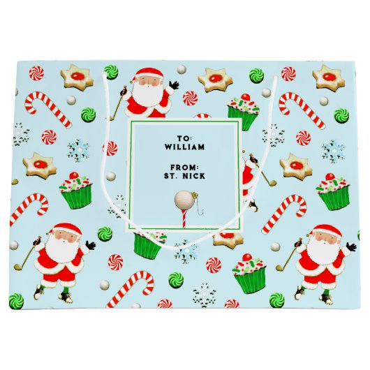 Golf-kerstfeestdag Groot Cadeauzakje (Voorkant)