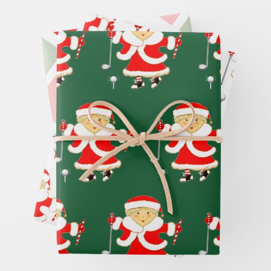Golf-kerstfeestdag — Ideeën Inpakpapier Vel (In situ)