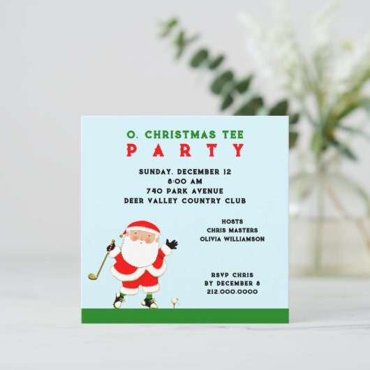 Golf-kerstfeestdag Kaart (Staand voorkant)