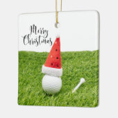 Golf-kerstfeestdag met golfbal voor golfer keramisch ornament (Links)