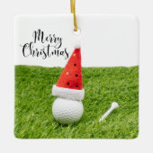 Golf-kerstfeestdag met golfbal voor golfer keramisch ornament (Voorkant)