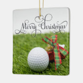 Golf-kerstfeestdag met golfbal voor golfer keramisch ornament (Links)