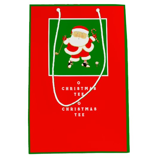 Golf-kerstfeestdag — Middelgrote cadeautas (Voorkant)