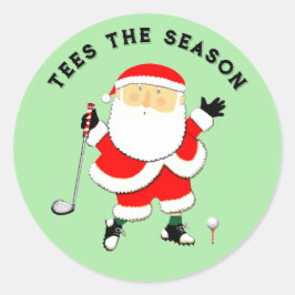 Golf-kerstfeestdag Ronde Sticker