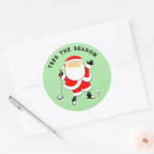 Golf-kerstfeestdag Ronde Sticker (Envelop)