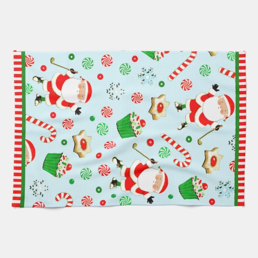 Golf-kerstfeestdag Theedoek (Horizontaal)