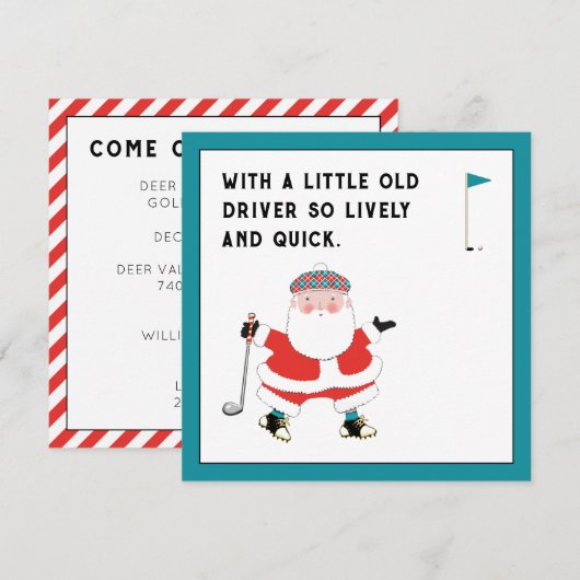 Golf-kerstfeestdagen Kaart (Voorkant / Achterkant)