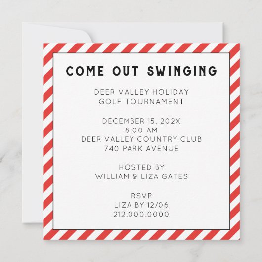 Golf-kerstfeestdagen Kaart (Achterkant)