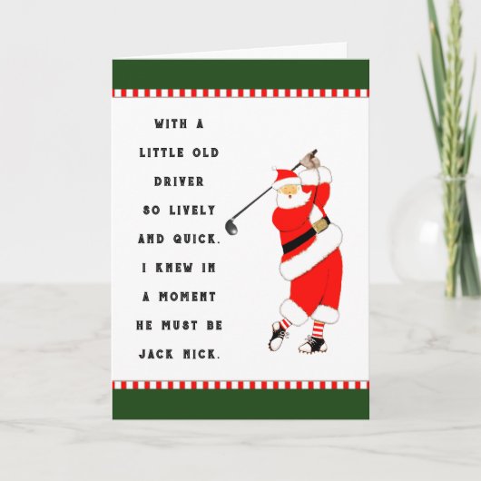 Golf-kerstfeestkaart Feestdagen Kaart (Voorkant)