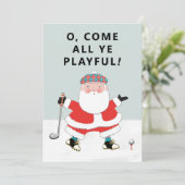 Golf-kerstfeestkaarten (Staand voorkant)