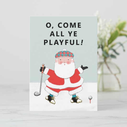 Golf-kerstfeestkaarten (Staand voorkant)