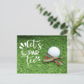 Golf-kerstfeestuitnodiging voor golfer briefkaart (Staand voorkant)