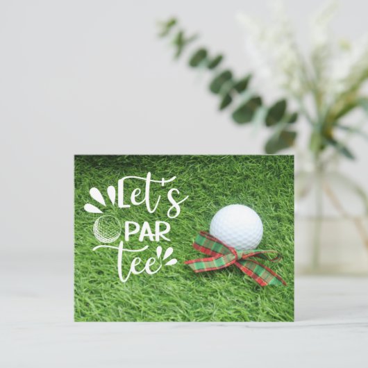 Golf-kerstfeestuitnodiging voor golfer briefkaart (Staand voorkant)