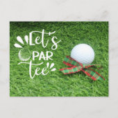 Golf-kerstfeestuitnodiging voor golfer briefkaart (Voorkant)