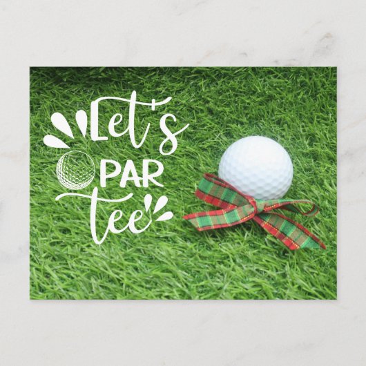 Golf-kerstfeestuitnodiging voor golfer briefkaart (Voorkant)