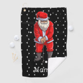 Golf-kersthanddoek voor Golfer met kerstman Golfhanddoek (Insitu)