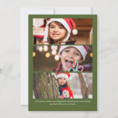 Golf Kerstkaars · Drie Foto Groen Feestdagenkaart (Achterkant)