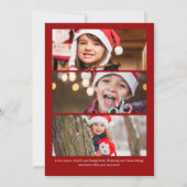 Golf Kerstkaars · Drie foto rood Feestdagenkaart (Achterkant)