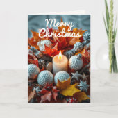 Golf Kerstkaars · Familiefoto Feestdagen Kaart (Voorkant)