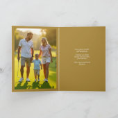 Golf Kerstkaars · Familiefoto Goud Feestdagen Kaart (Binnen)