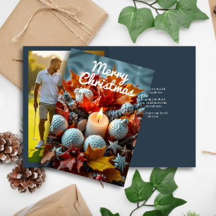 Golf Kerstkaars · Familiefoto Marine Feestdagen Kaart