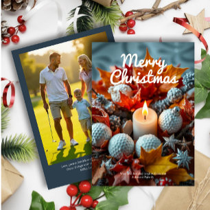 Golf Kerstkaars · Familiefoto Marine Feestdagenkaart