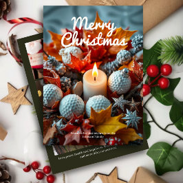 Golf Kerstkaars · Familiefoto Olive Feestdagenkaart