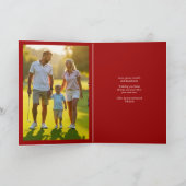 Golf Kerstkaars · Familiefoto Rood Feestdagen Kaart (Binnen)