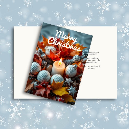 Golf Kerstkaars Feestdagen Kaart