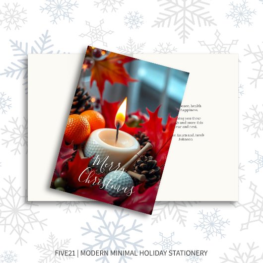 Golf Kerstkaars Feestdagen Kaart