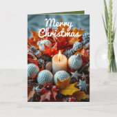 Golf Kerstkaars · Groen Feestdagen Kaart (Voorkant)