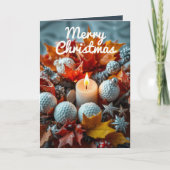 Golf Kerstkaars · Navy Blue Feestdagen Kaart (Voorkant)