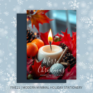 Golf Kerstkaars· Navy Blue Feestdagenkaart