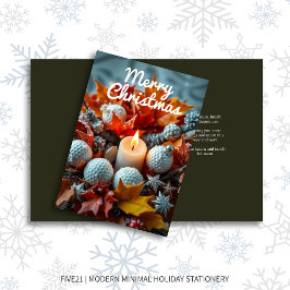 Golf Kerstkaars · Olive Feestdagen Kaart