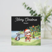 Golf kerstkaart met de Kerstman van Hawaï (Staand voorkant)