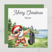 Golf kerstkaart met de Kerstman van Hawaï (Voorkant / Achterkant)